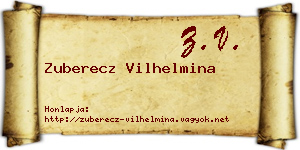 Zuberecz Vilhelmina névjegykártya